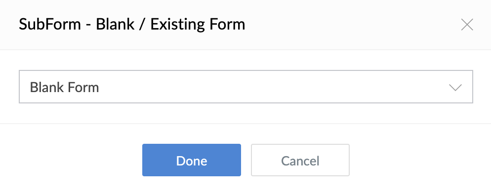 Blank stateless subform